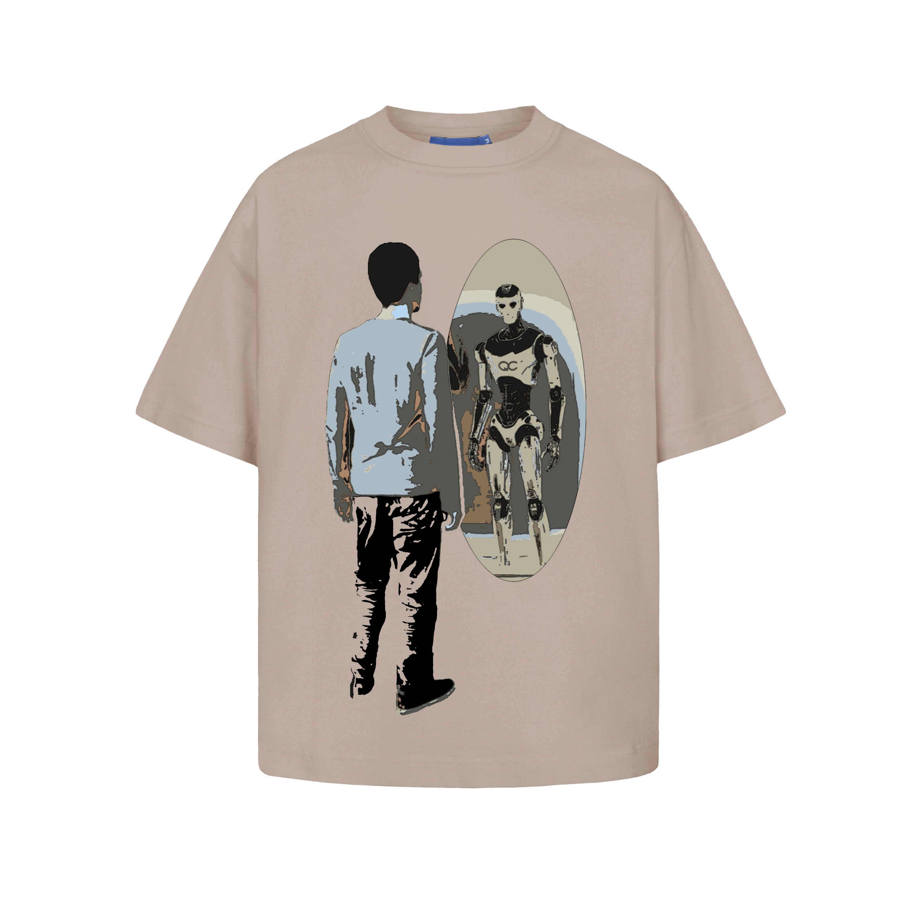 Camiseta QC Abismo Boxy - Bege