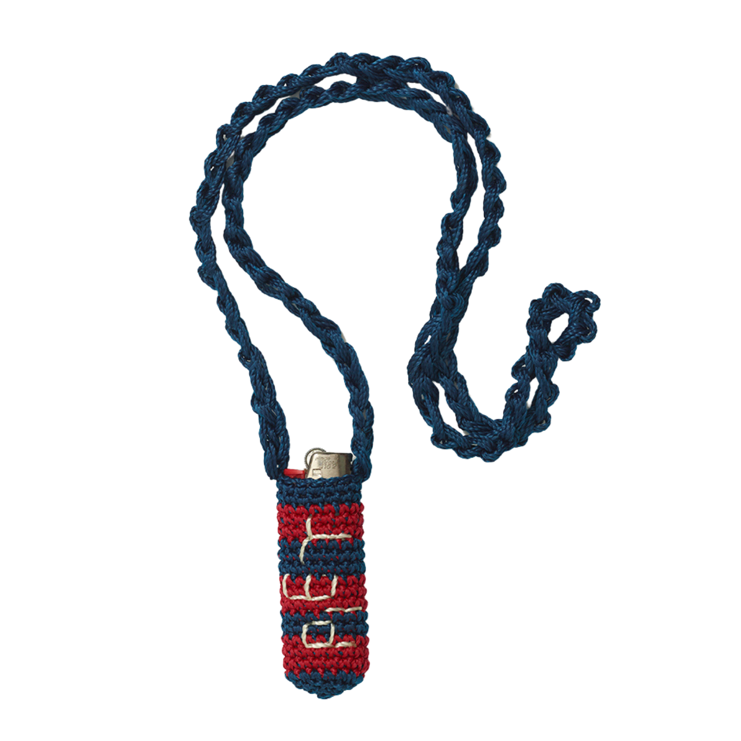 Piet Crochet Lighter Holder - Navy