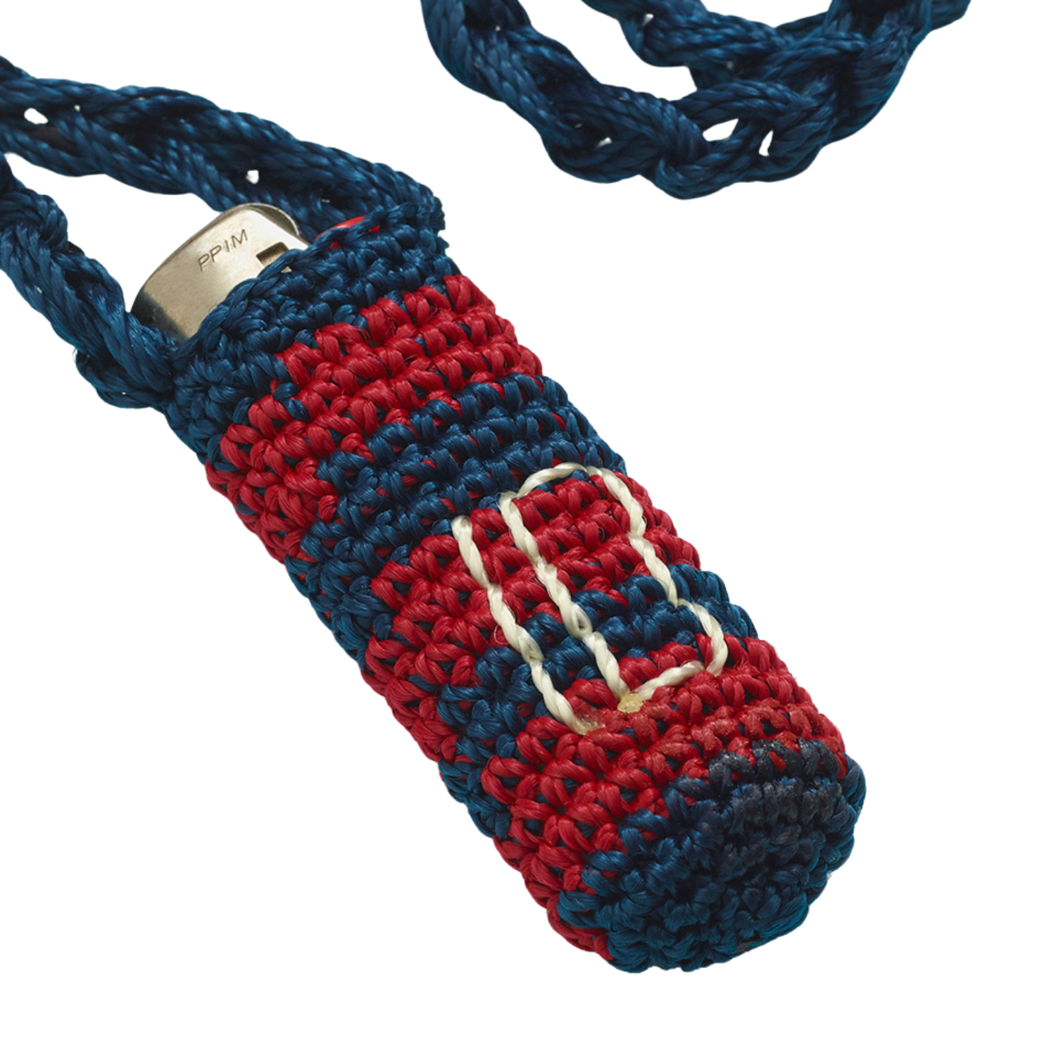 Piet Crochet Lighter Holder - Navy