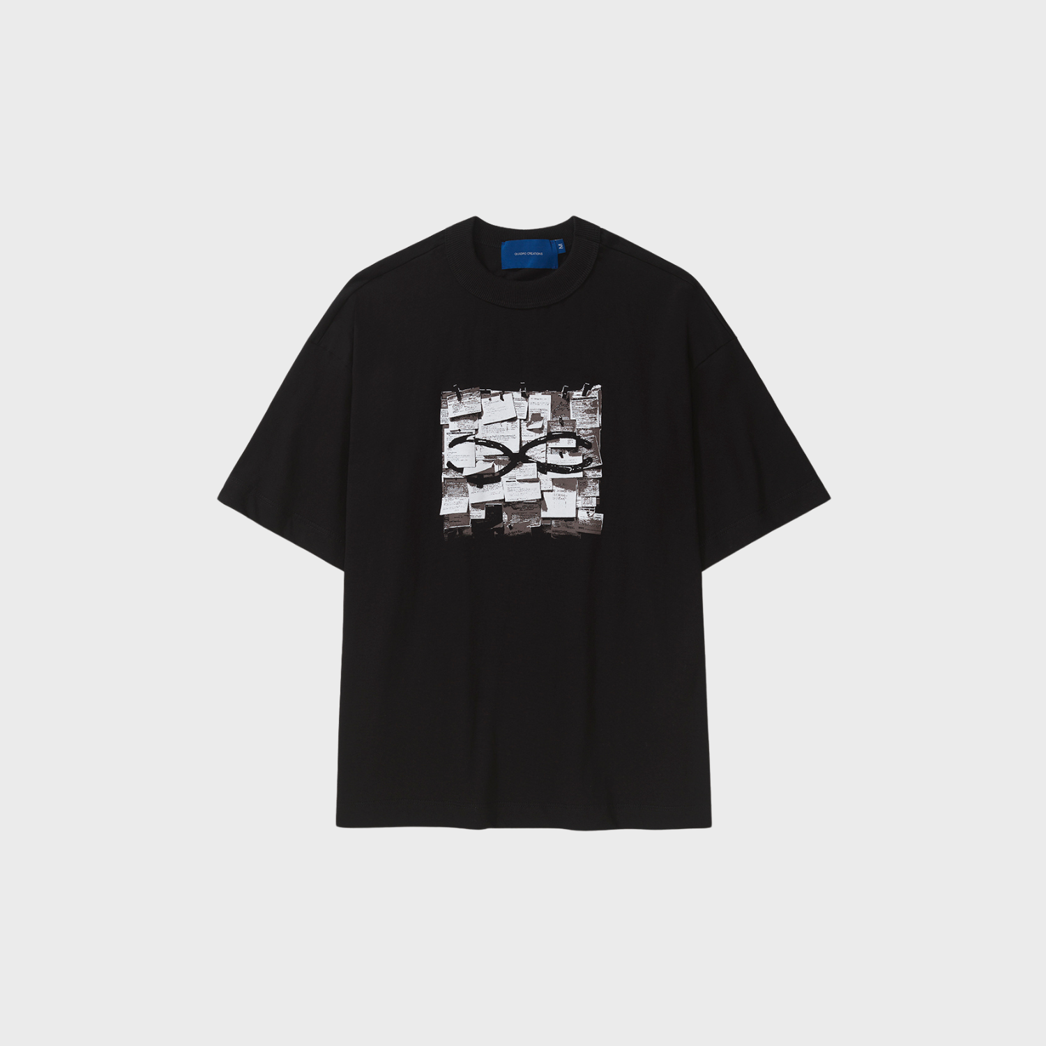 Camiseta Quadro Creations Notes Boxy - Black