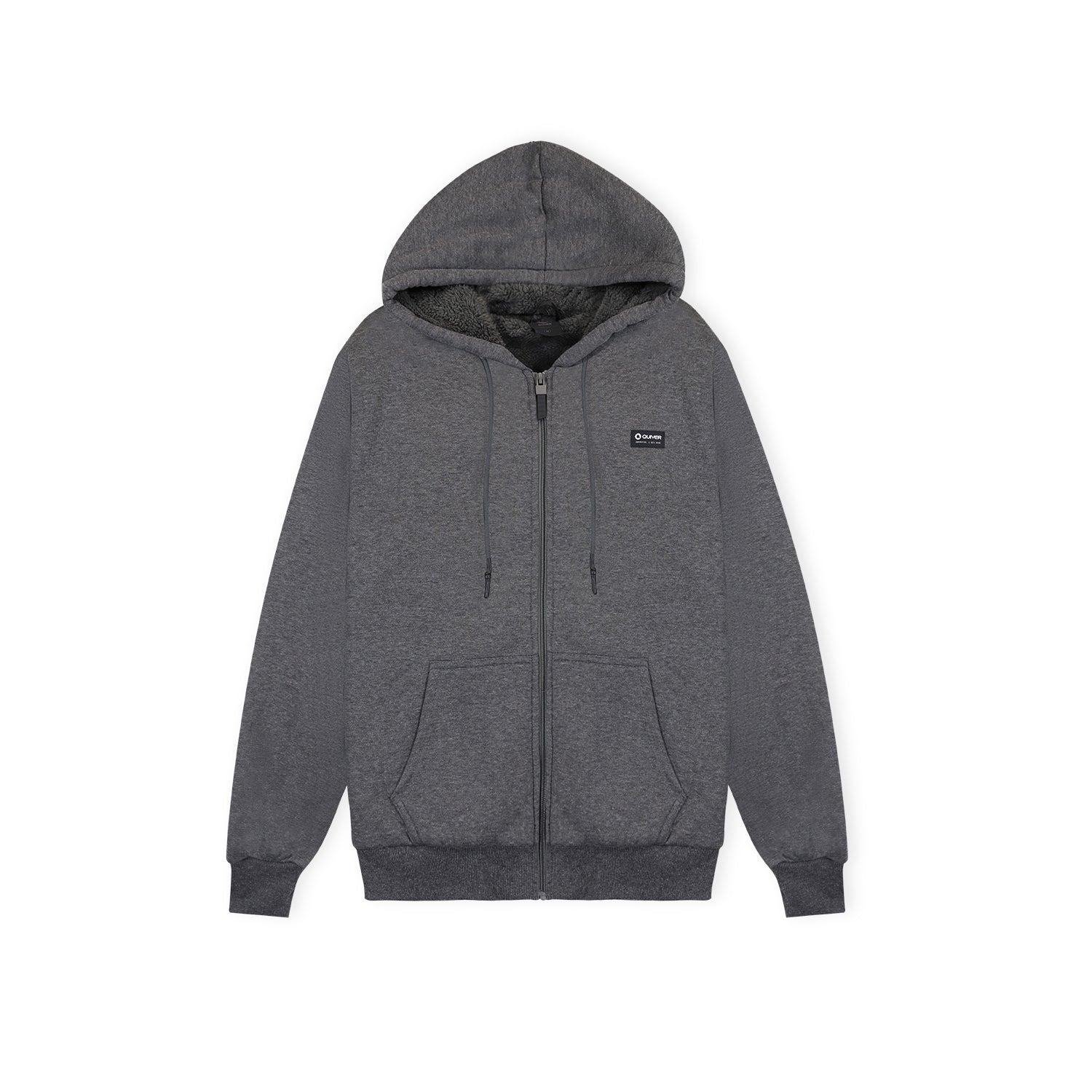 Blusa Quiver Moletom Canguru Ziper - Cinza Escuro