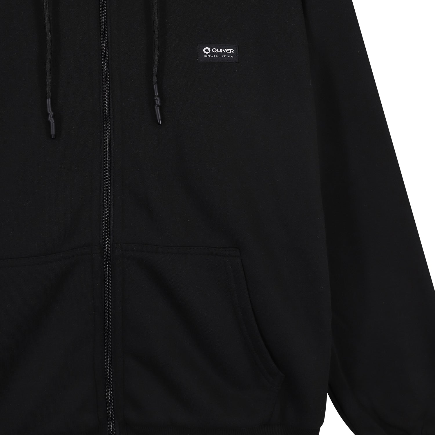 Blusa Quiver Moletom Canguru Ziper - Preto