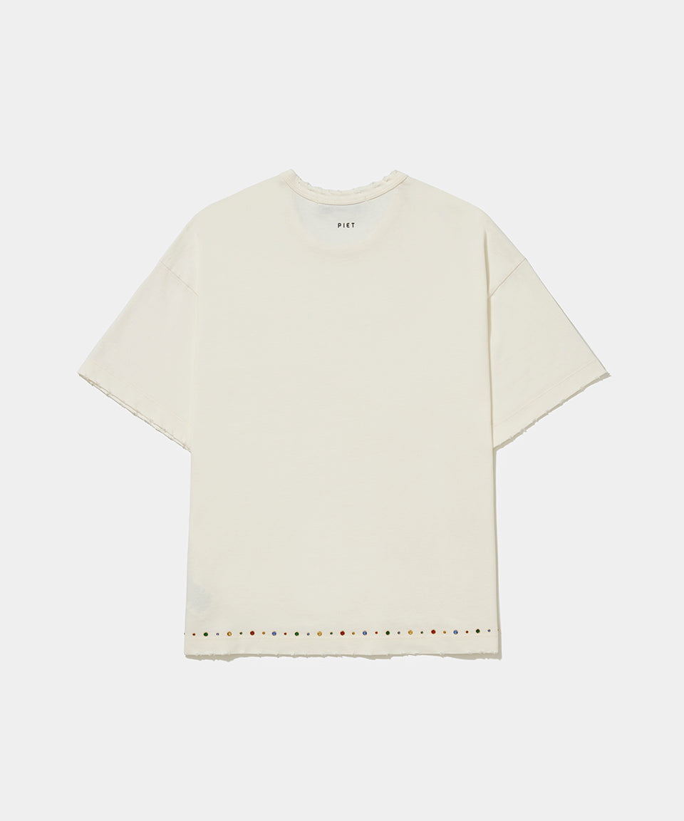 Camiseta Piet Gems Distressed - Recreational Experiment | Bone White
