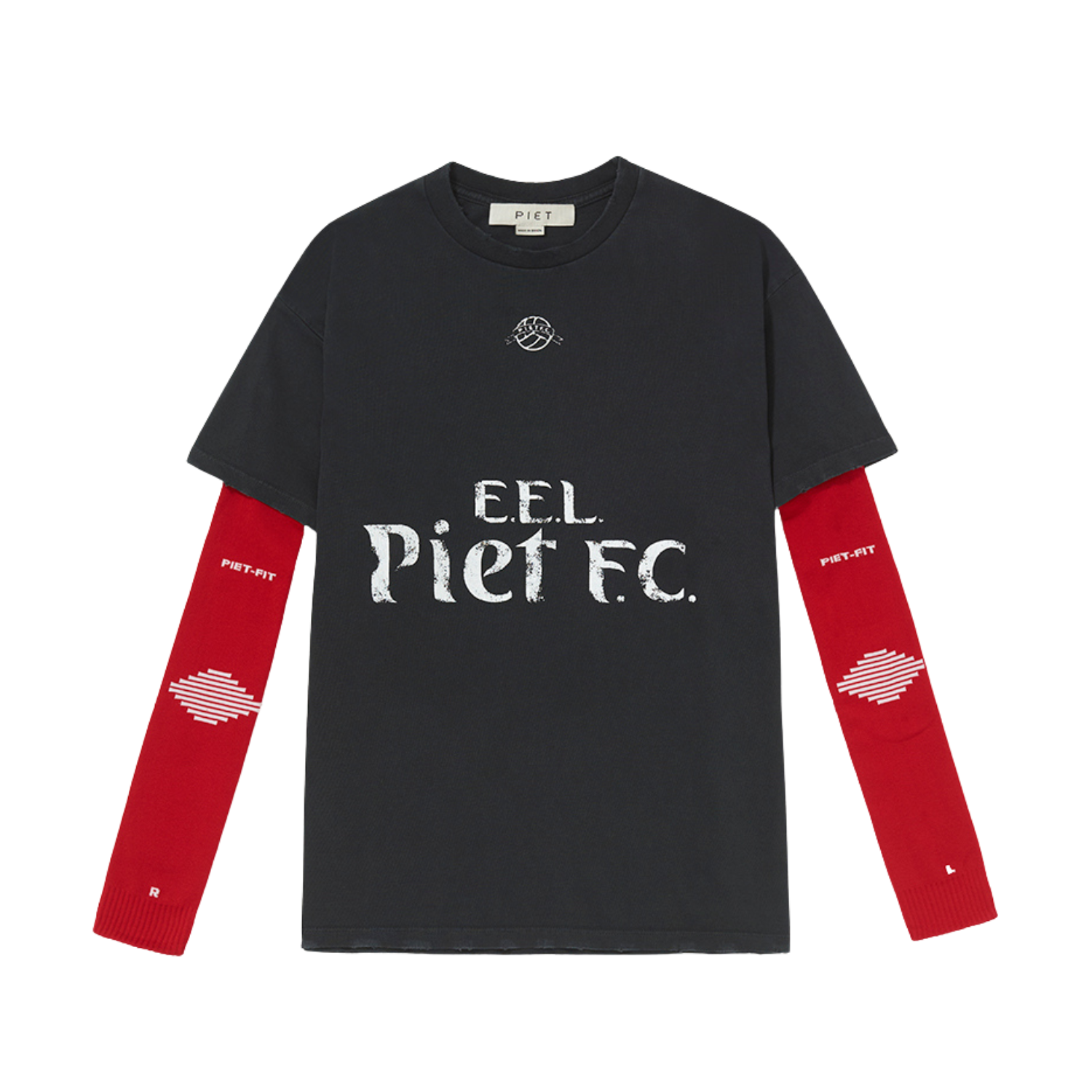 Camiseta Piet F.C. Knitted Sleeve - Vintage/Preto