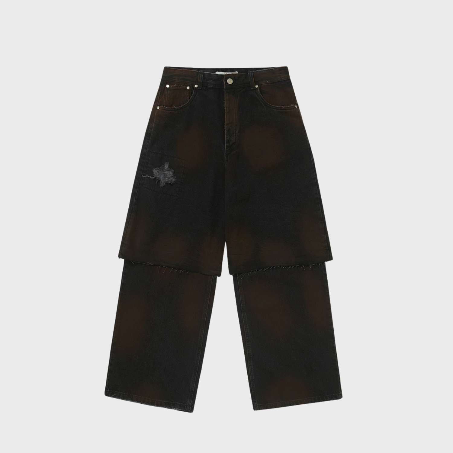 Calça Piet Layered Black Denim Trousers - Black Denim