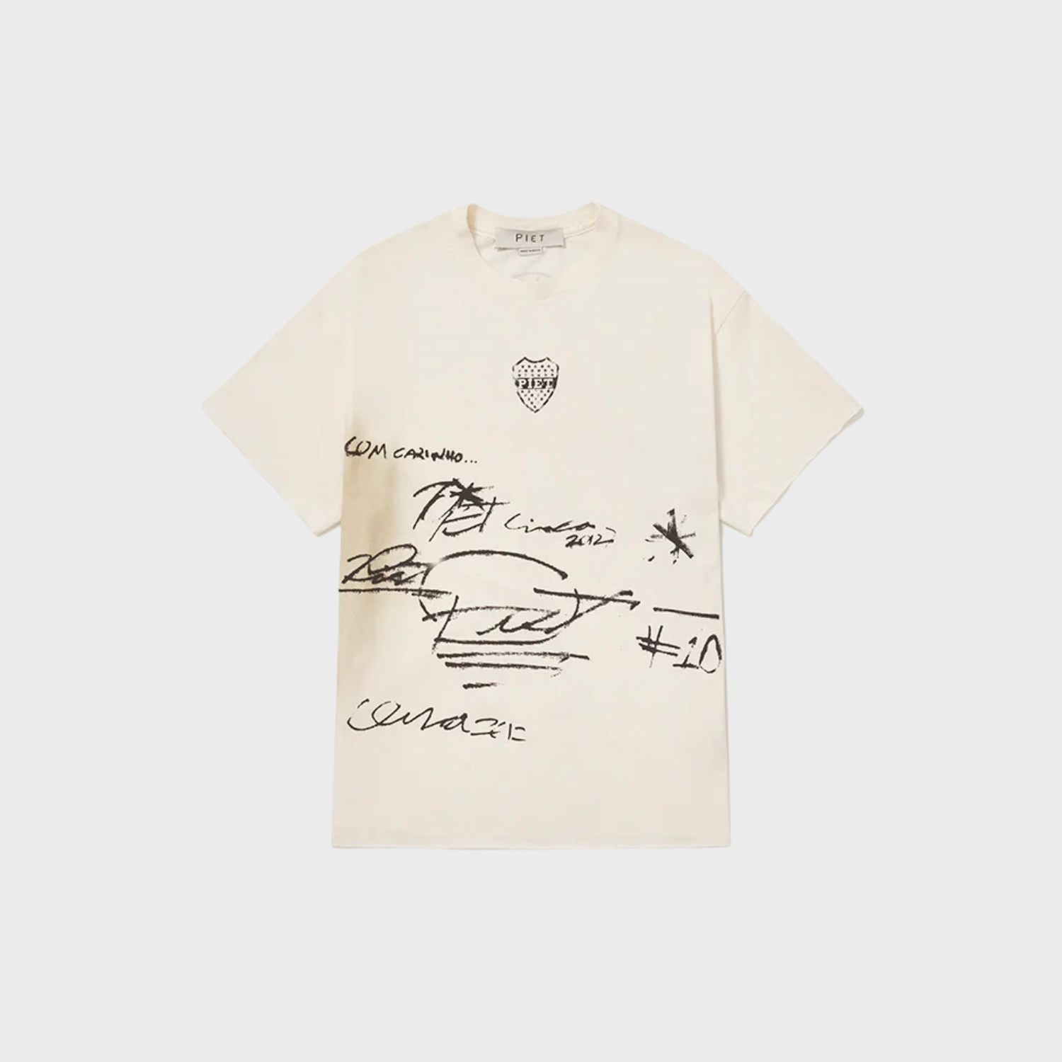 Camiseta Piet Autograph Raw Edge - Bone White