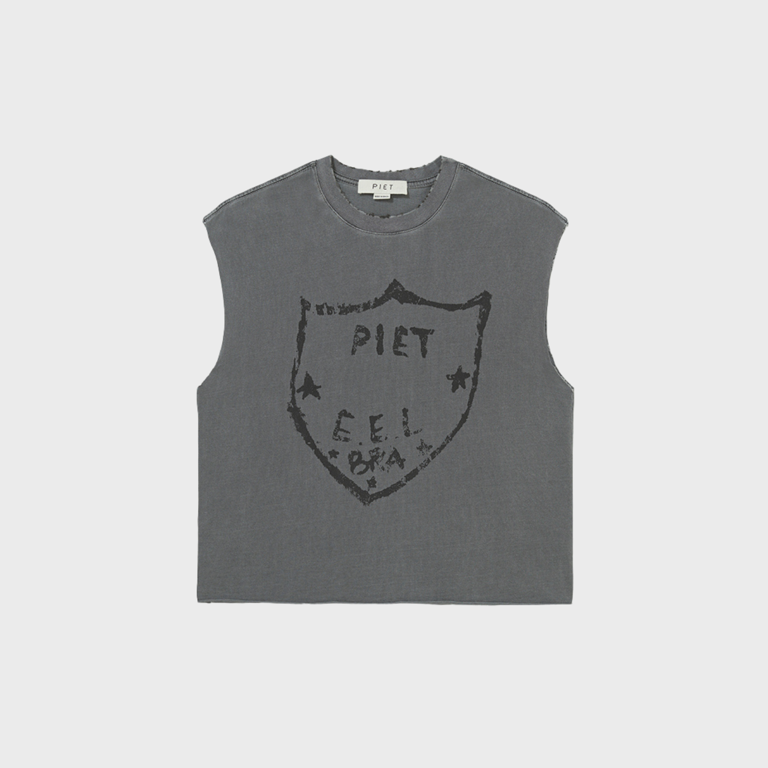 Camiseta Emblem Raw Edge Oversized Tank Top - Vintage Black