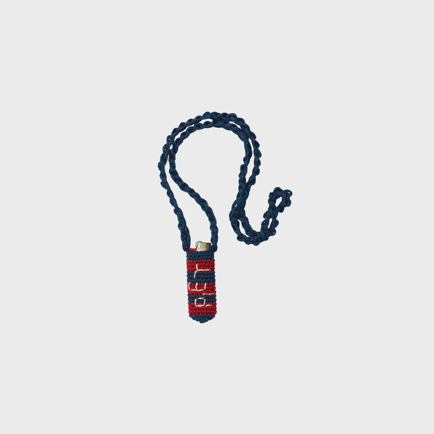 Piet Crochet Lighter Holder - Navy