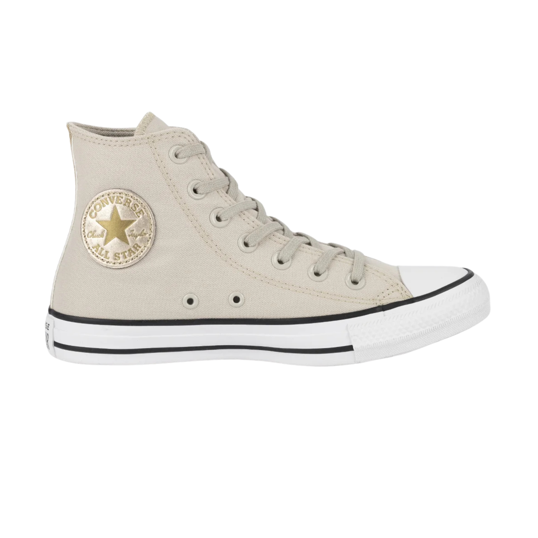 Tênis Converse Chuck Taylor All Star Hi Authentic Glam Bege Ouro - CT17290001