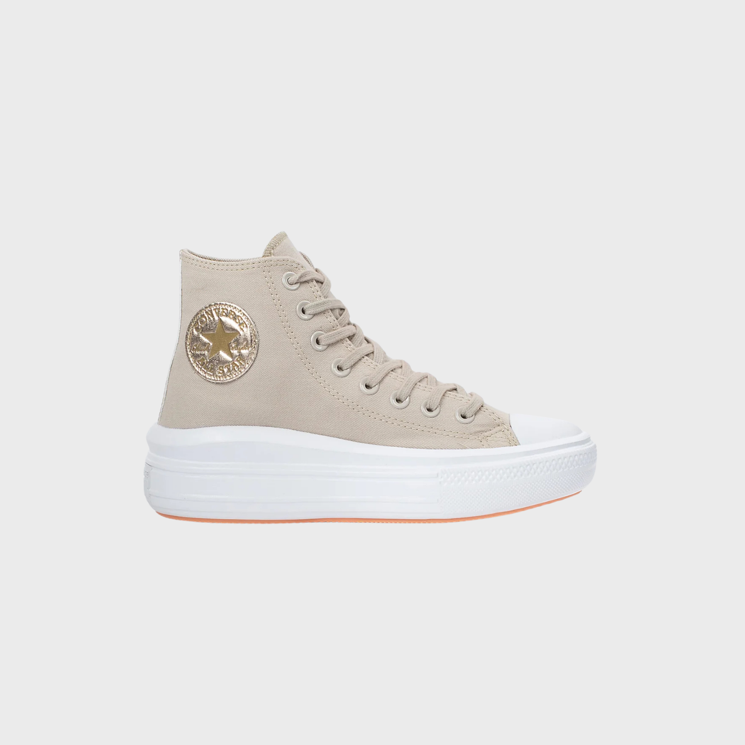 Tênis Converse Chuck Taylor All Star Move Hi Authentic Glam Bege Ouro - CT16220001