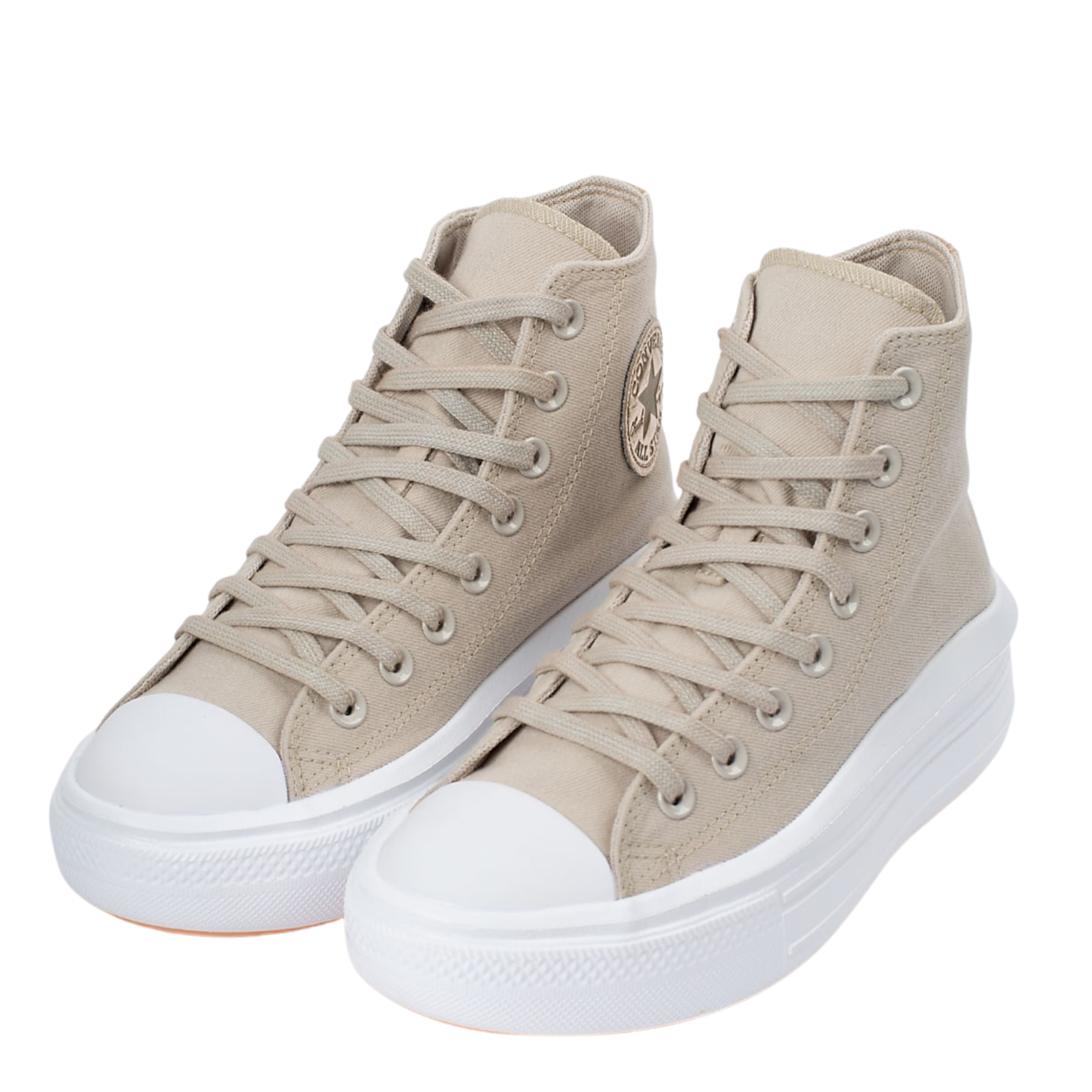 Tênis Converse Chuck Taylor All Star Move Hi Authentic Glam Bege Ouro - CT16220001